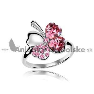Swarovski prsteň ružový štvorlístok