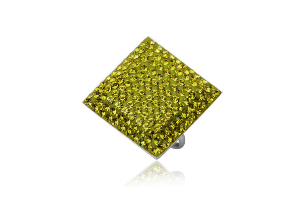 Swarovski prsteň zelená kocka
