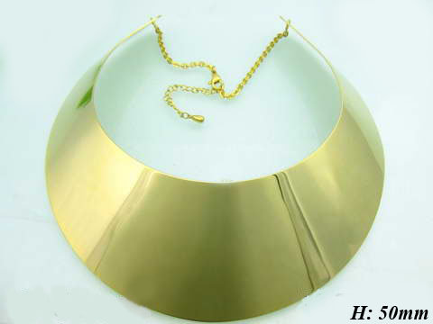 Oceľový náhrdelník-zlatý golier
