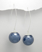 Strieborné náušnice-modrá perla