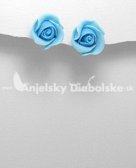 Tyrkysová ruža - strieborné náušnice