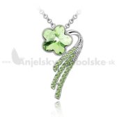 Swarovski prívesok - zelený kvet a list