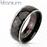 Čierny titánový prsteň vypuklé šesťuholníky