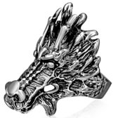Oceľový prsteň 3D čínsky drak