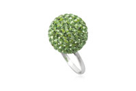 Swarovski prsteň zelená guľa