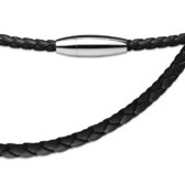 Čierny kožený náhrdelník