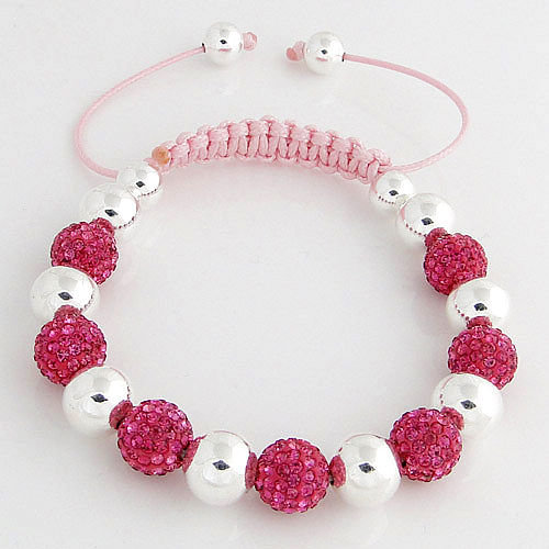 Shamballa náramok ružové kryštáliky