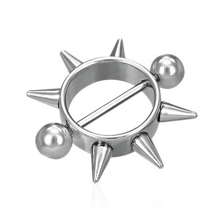 Oceľový piercing do bradavky slnko