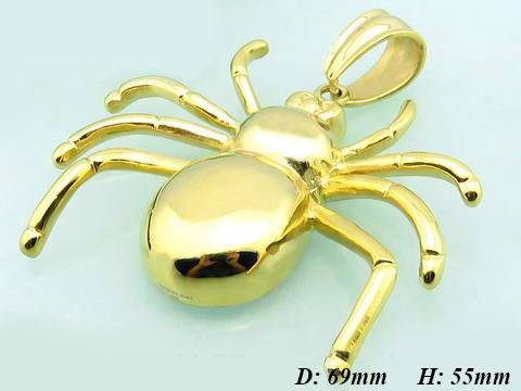 Oceľový prívesok - lesklý zlatý pavúk