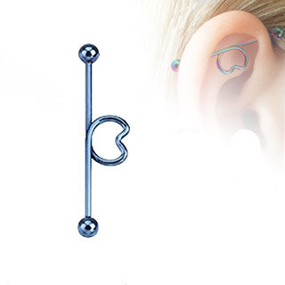 Titánový eloxovaný piercing do ucha, modrá