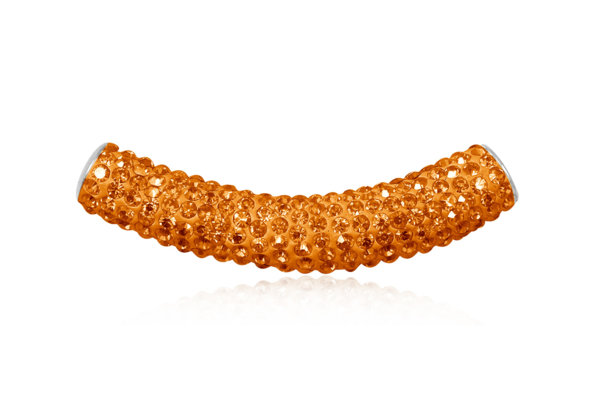 Strieborný tunelový prívesok Swarovski, oranžová