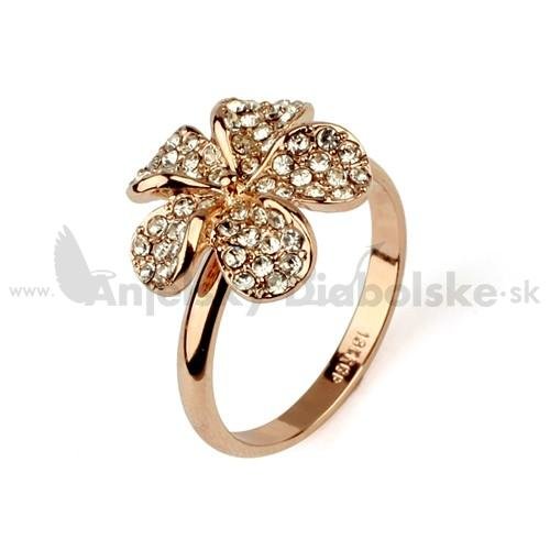 Elegantný prsteň zlatý kvet