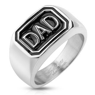 Mohutný pánsky oceľový prsteň - DAD