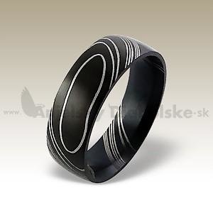 Oceľový prsteň čierno-sivý 