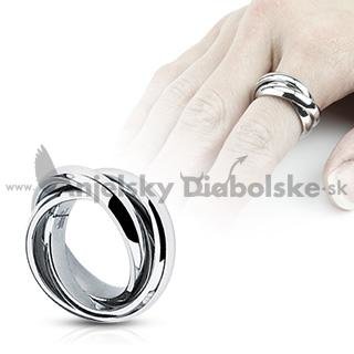Oceľový prsteň - tri strieborné prstence