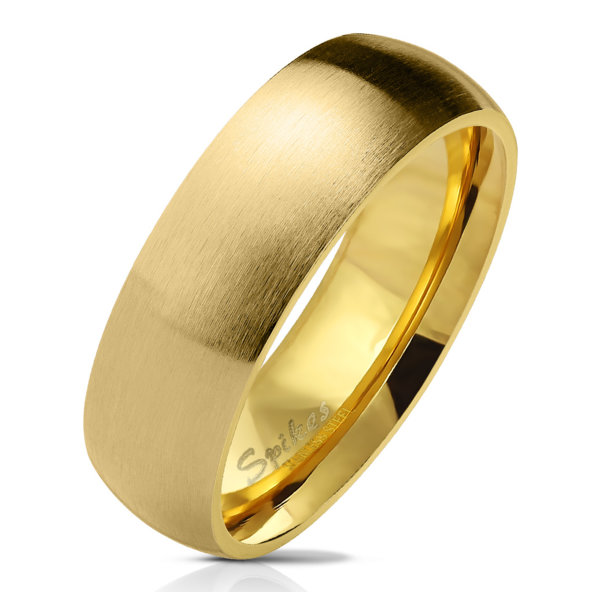 Oceľový prsteň - zlatej farby matný povrch