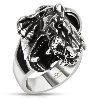 Pánsky oceľový prsteň- divoký Panter