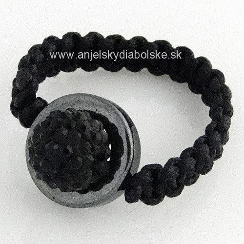 Shamballa prsteň čierne kryštáliky