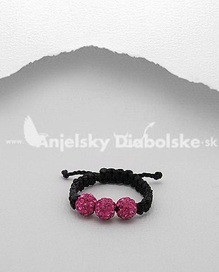 Shamballa prsteň ružové kryštály