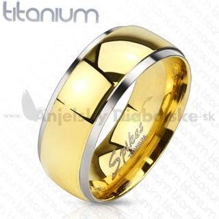 Titánová obrúčka-zlatý pás