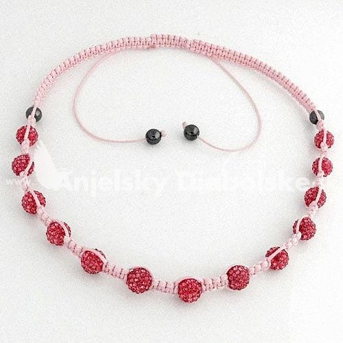 Shamballa náhrdelník ružové kryštáliky