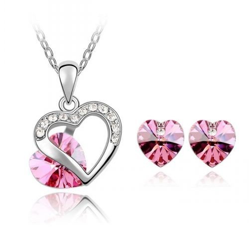 Swarovski srdce ružové
