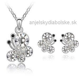 Set Swarovski kryštálový motýľ číry