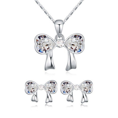 Súprava s čírym Swarovski kryštálom - mašľa