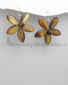 Náušnice-hnedý perleťový kvet