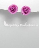 Ružová ruža - strieborné náušnice