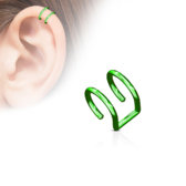 Falošný titánový piercing dvojitý prstenec, zelená