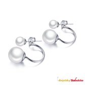 Oceľové náušnice-biele perly