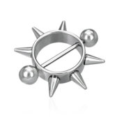 Oceľový piercing do bradavky slnko