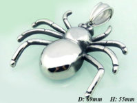 Oceľový prívesok - lesklý strieborný pavúk