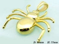 Oceľový prívesok - lesklý zlatý pavúk