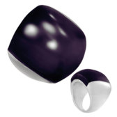 Oceľový prsteň fialový ovál