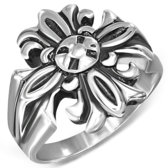 Mohutný prsteň z ocele medialón Fleur De Lis