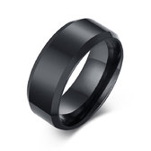 Oceľový lesklý prsteň - čierny