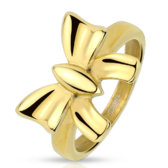 Oceľový prsteň - Zlatá mašľa