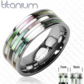 Titánový prsteň-tri farebné pásy