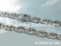 Lesklá oceľová retiazka dvojité očko dĺžka 600mm