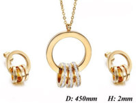Elegantná oceľová súprava - tri prstence s kryštálmi