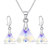 Set so Swarovski kryštálom - číre trojuholníky