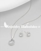 Strieborná súprava - okrúhle náušnice a prívesok