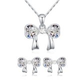 Súprava s čírym Swarovski kryštálom - mašľa