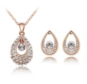 Swarovski set zlato-čírej farby
