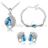 Swarovski súprava - modrá kvapka pod listom